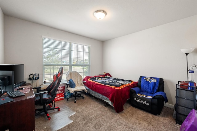 bedroom featuring carpet