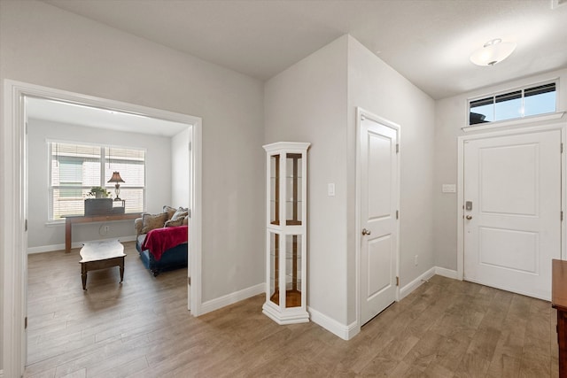 entrance foyer with light hardwood / wood-style flooring