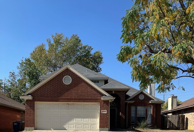 view of front of house with a garage