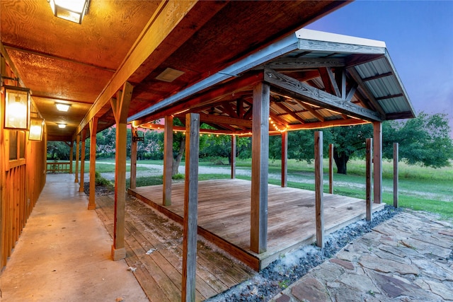 exterior space featuring a wooden deck