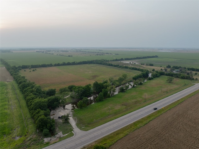 drone / aerial view with a rural view