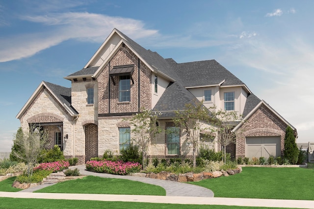 view of front of home featuring a front yard