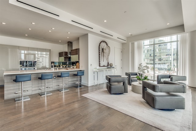 living room featuring light hardwood / wood-style floors