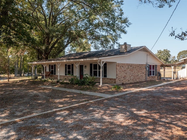 view of front of property with a porch