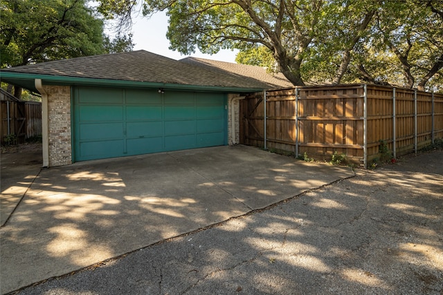 view of garage