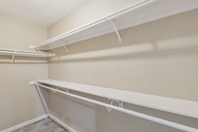 walk in closet featuring hardwood / wood-style floors