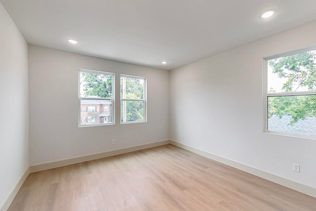 empty room featuring light wood-type flooring