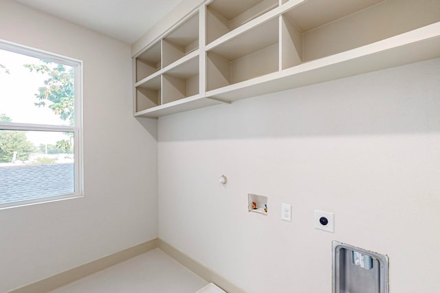 laundry room featuring hookup for a gas dryer, hookup for an electric dryer, and washer hookup