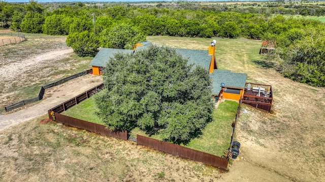 bird's eye view with a rural view