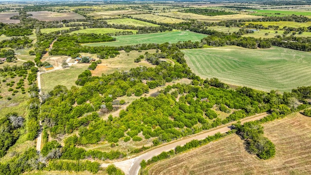 birds eye view of property featuring a rural view