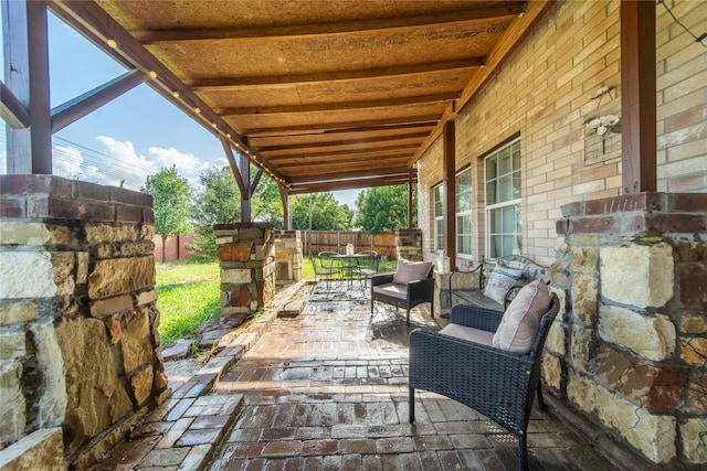 view of patio / terrace featuring outdoor lounge area