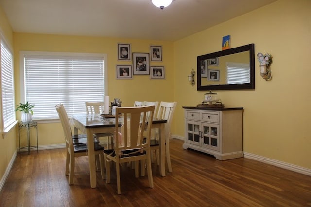 dining room featuring dark hardwood / wood-style flooring