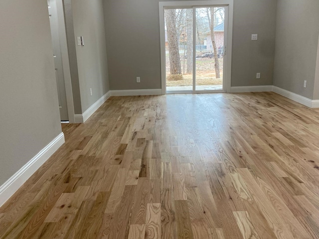 empty room featuring light wood-type flooring