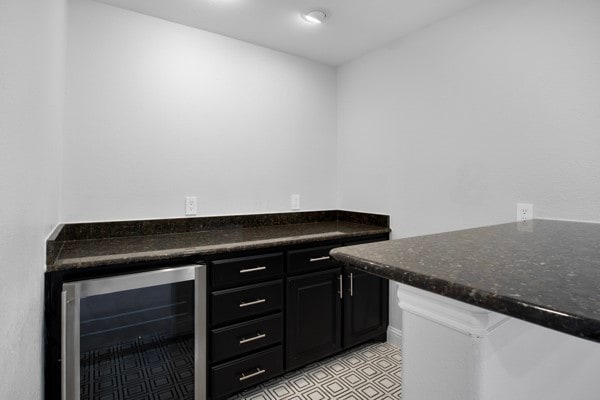 kitchen featuring beverage cooler