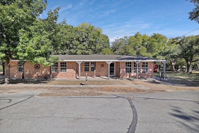 view of single story home