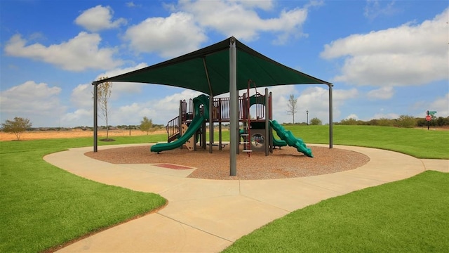 communal playground with a yard