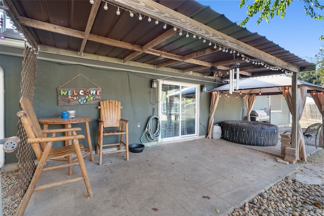 view of patio / terrace featuring a gazebo