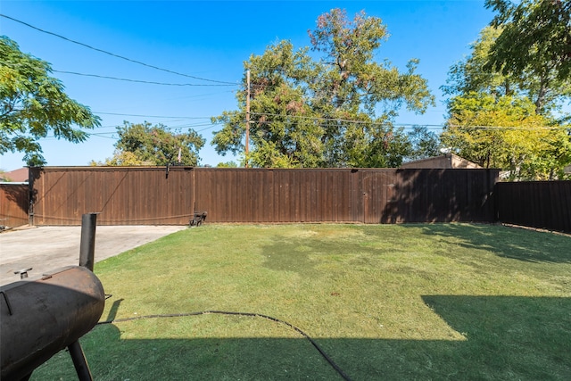 view of yard with a patio area