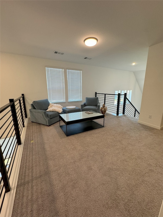 living room featuring carpet floors