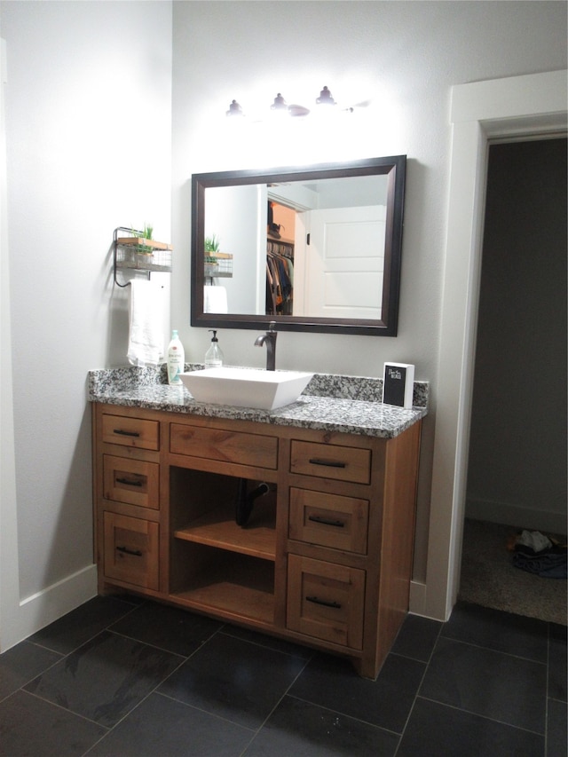 bathroom featuring vanity and tile patterned floors