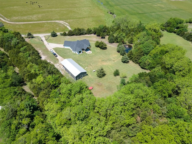 bird's eye view with a rural view