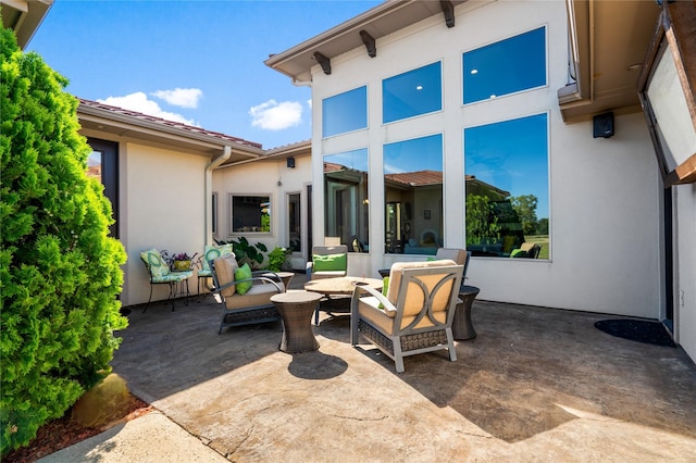 view of patio with an outdoor living space