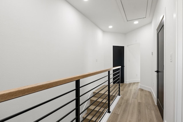 hall featuring light hardwood / wood-style flooring