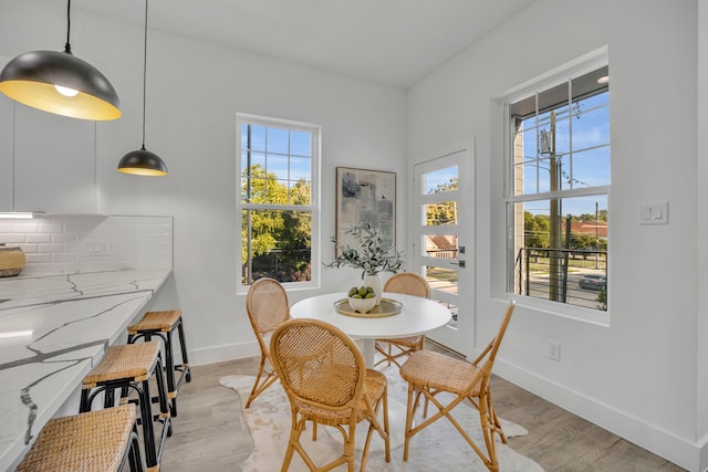 dining area featuring light hardwood / wood-style floors