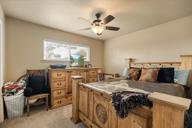 2720 N US-377, Stephenville, TX 76401 - bedroom featuring a ceiling fan, light colored carpet, and a textured ceiling