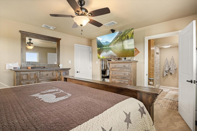 2720 N US-377, Stephenville, TX 76401 - bedroom with carpet, ceiling fan, and visible vents
