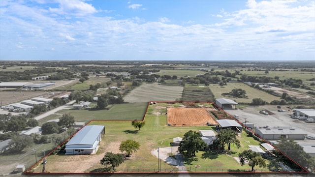 drone / aerial view with a rural view