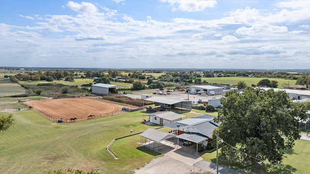 bird's eye view with a rural view