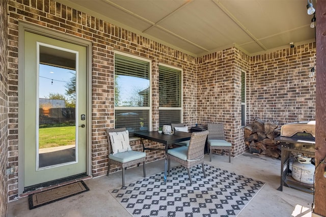 view of patio with grilling area