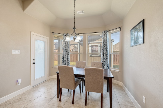 view of tiled dining area