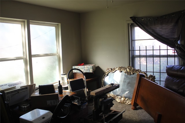 office area with carpet flooring