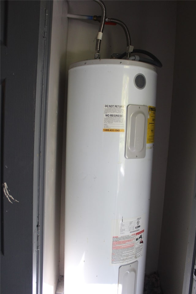 details featuring electric water heater