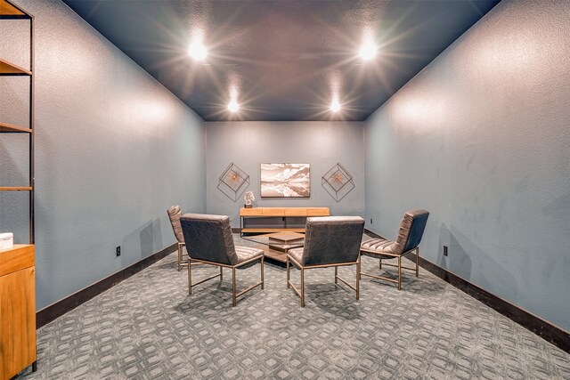 dining room featuring carpet