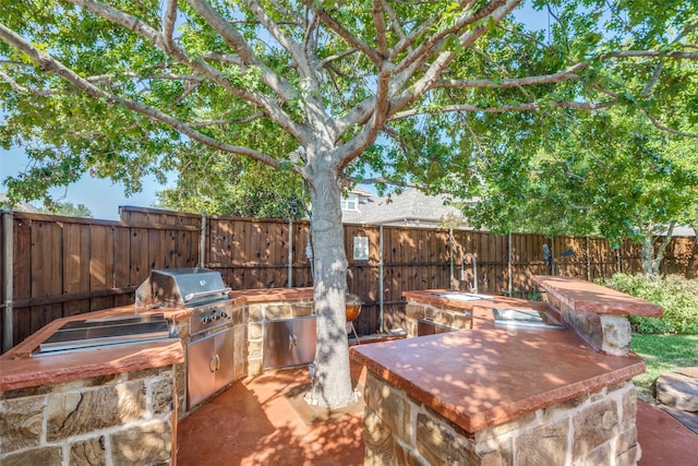 view of patio / terrace with area for grilling