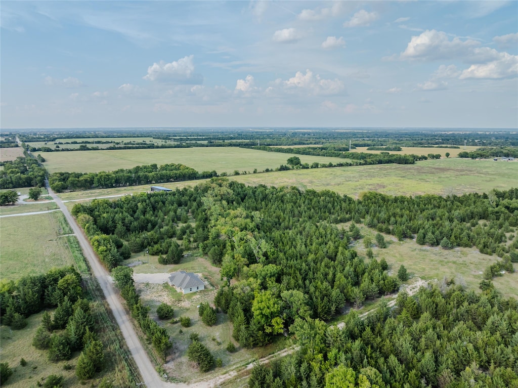 bird's eye view with a rural view