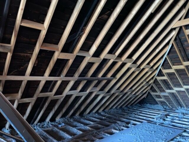 view of unfinished attic