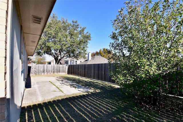 view of yard featuring a patio area