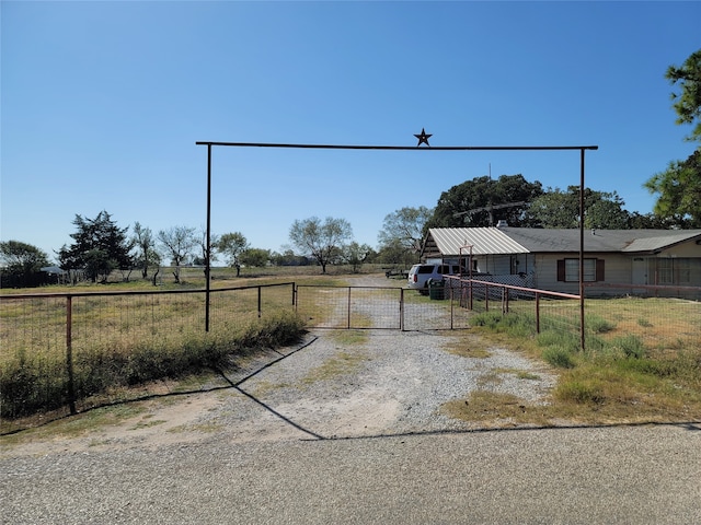 view of street with a rural view