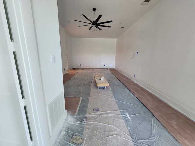 living room with ceiling fan