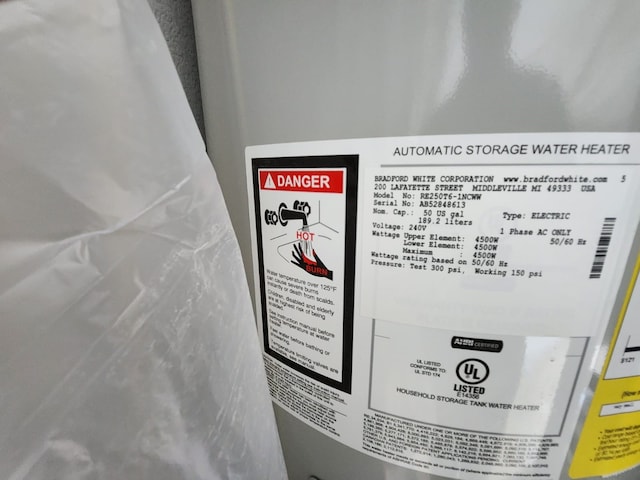 details with water heater