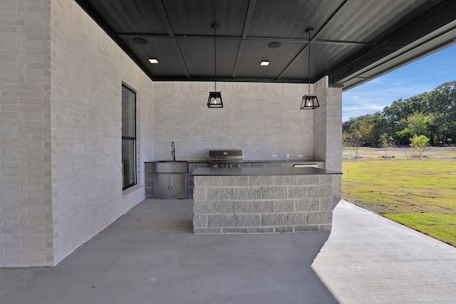 view of patio with grilling area