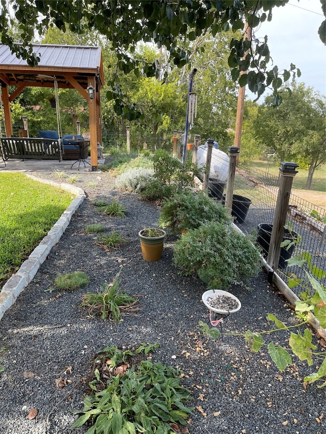 view of yard with a gazebo