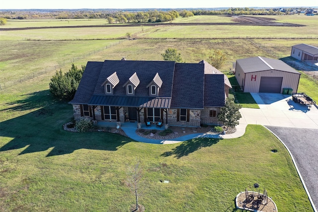 aerial view with a rural view