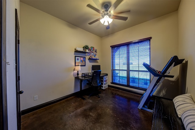 office featuring ceiling fan