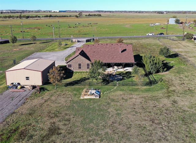 bird's eye view with a rural view