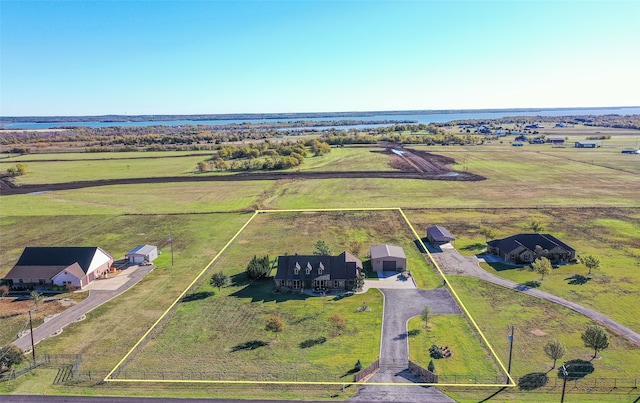 aerial view with a rural view